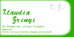 klaudia zrinyi business card